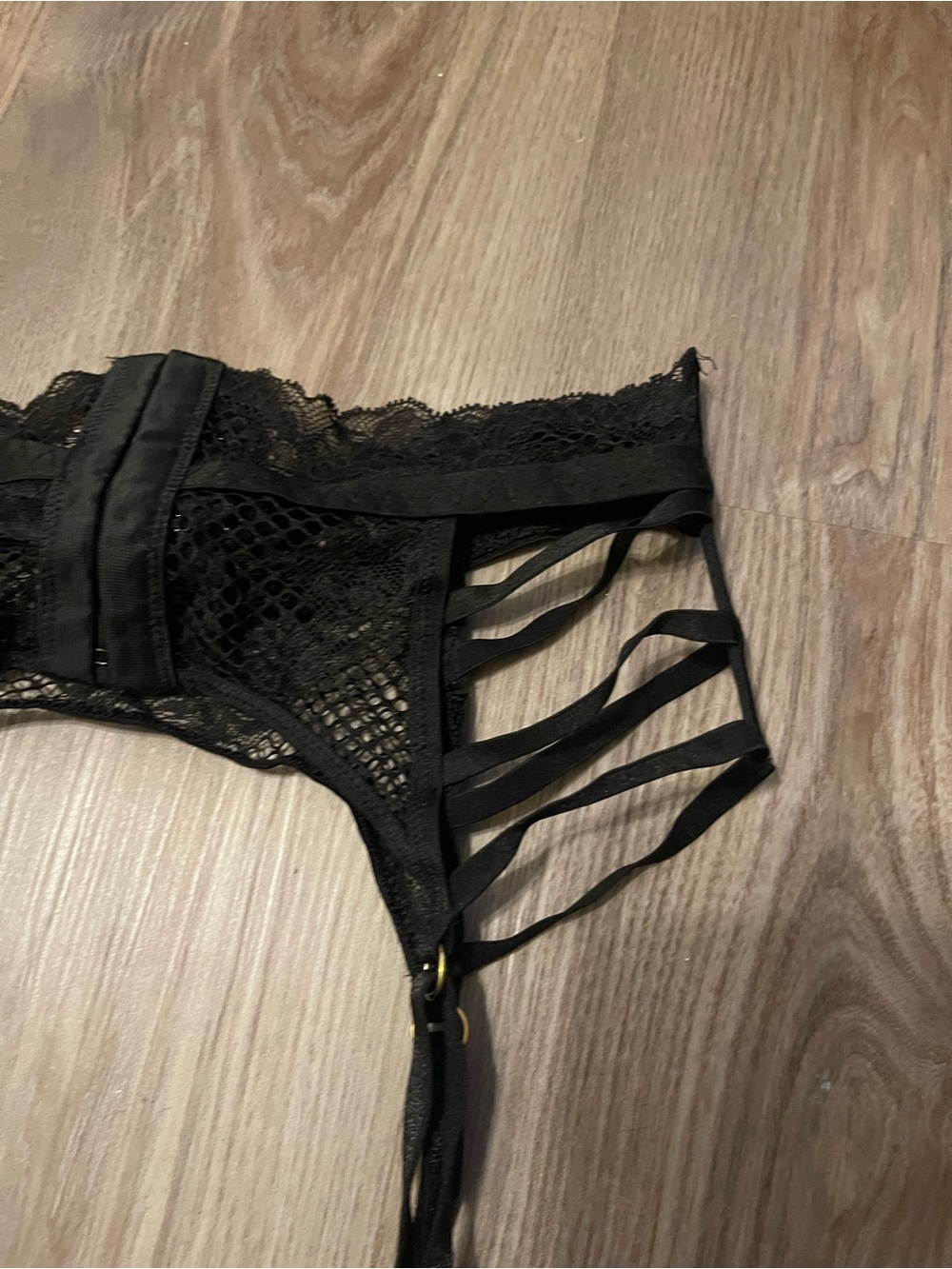 Victoria's Secret Black Lace Strappy Garter Belt Boudoir Lingerie Size XS Gothic - Picture 9 of 14